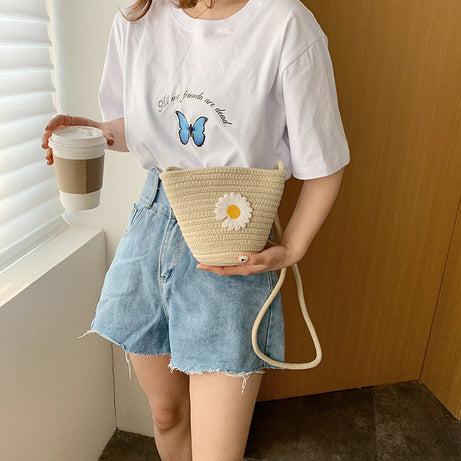 women shoulder messenger bucket bag mini ins