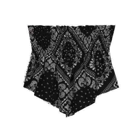 Stacked Strapless Cashew Flower Tube Top Women