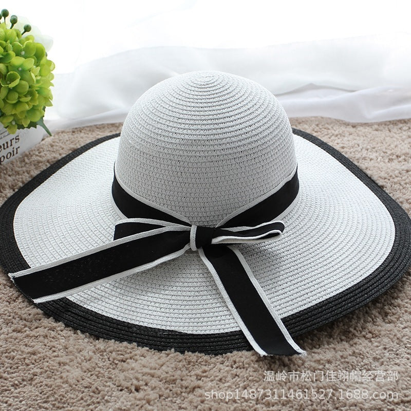 Women Straw Beach Hat Wide-Brim Cap