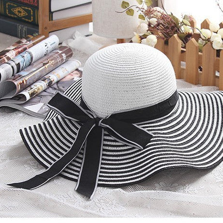 Women Straw Beach Hat Wide-Brim Cap