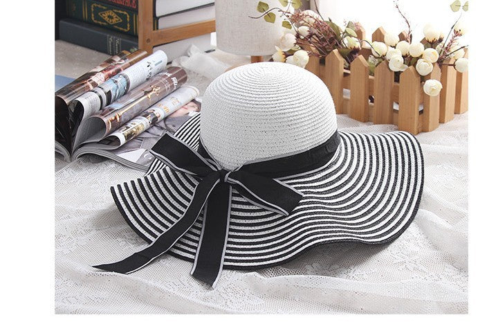 Women Straw Beach Hat Wide-Brim Cap